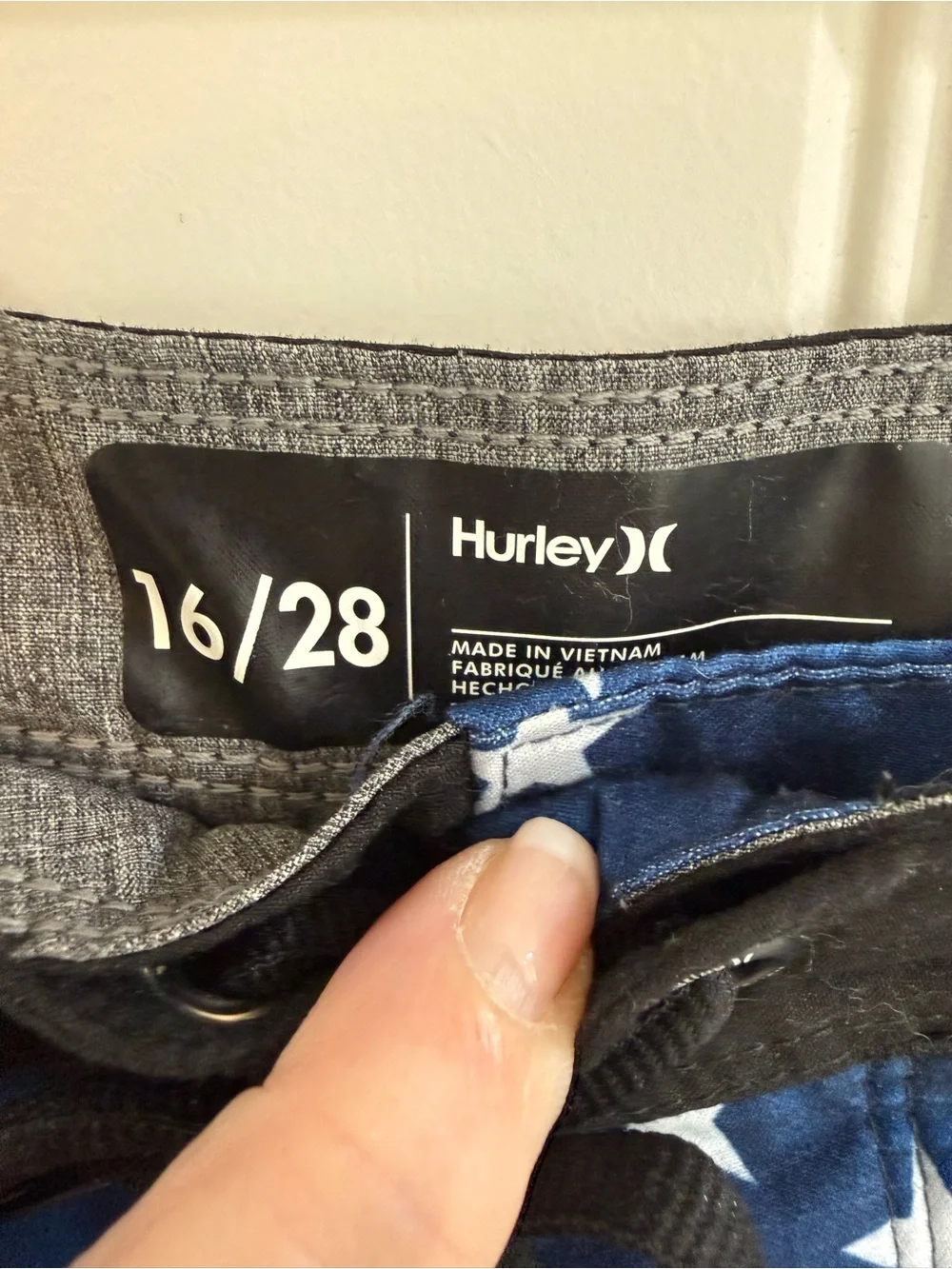 Hurley Men's Navy Blue & Red Star-Spangled Swim Shorts